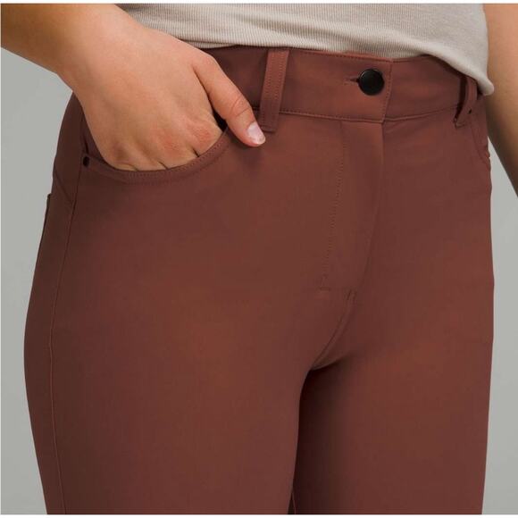 EUC Lululemon City Sleek 5 Pocket Ancient Cooper Slim-Fit HR Pant Size 26 - Picture 2 of 11